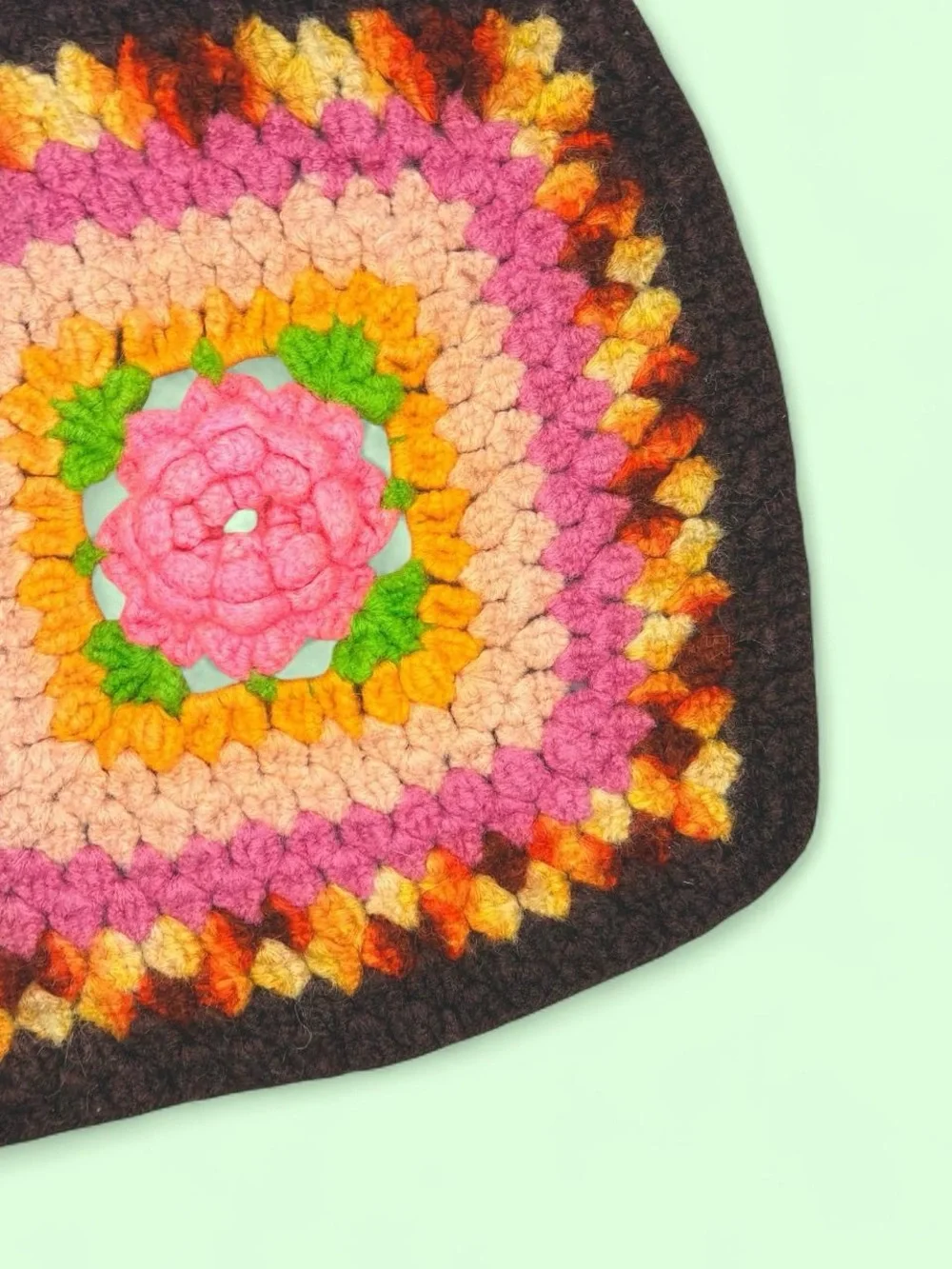 Vintage Handmade Colorful Crochet Floral Doily Home Decor